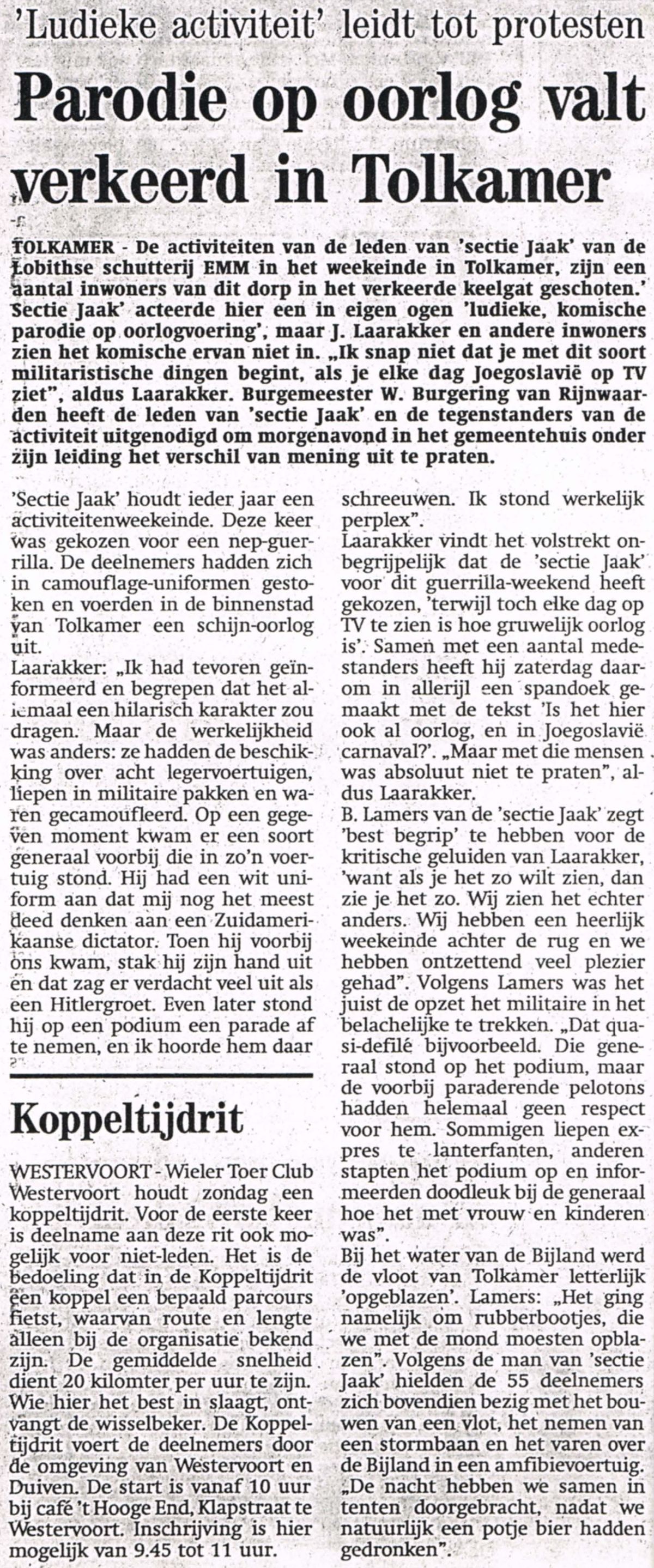 Guerilla-feest 12 en 13 september 1992.